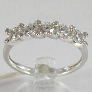 �y���������z�l�b�N���X�@white gold ring 750 18kveretta 5zircon cubic ct 100made in italywhite gold ring 750 18k, veretta 5 zircon cubic ct 100, ma