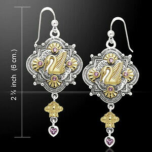 yzlbNX@GC~[zerner925X^[Os[^[Xg[18kANZgCAOamy zerner swan 925 sterling silver 18k gold accent earrings by peter stone