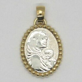 【送料無料】ネックレス　pendant medal yellow gold white18kメアリージェインイエスwith framependant medal yellow gold white 18k, virgo mary jane and jesus, wit