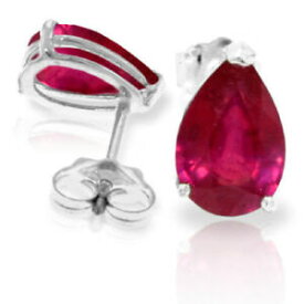【送料無料】ネックレス　ルビーカットkホワイトゴールドイヤリングgenuine red ruby pear cut gemstone earrings in 14k white gold 350 ct tw
