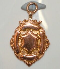 【送料無料】ネックレス　ローズイエローゴールドフォブメダルペンダント9ct rose and yellow gold fob watch medal pendant