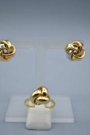 【送料無料】ネックレス　イヤリングリングセット18ct 3 colour gold earrings and ring set