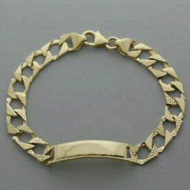 【送料無料】ネックレス　イエローゴールドブレスレット 9ct yellow gold textured childs id curb bracelet 525 rrp 310 bid1_5