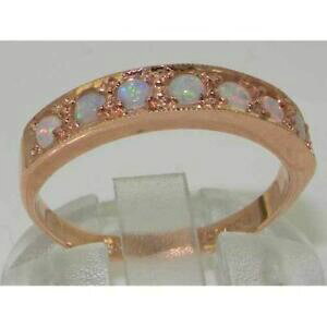 yzlbNX@english made solid 9ct rose gold genuine100natural fiery opal eternity ringenglish made solid 9ct rose gold genuine 100 na