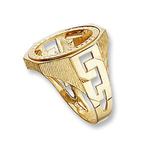 yzlbNX@9ctCF[S[h10VO}Eg9ct yellow gold hallmarked half sovereign ring mount with curb sides