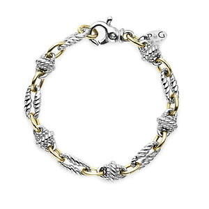 yzlbNX@CG[S[hX^[OVo[I[oNuXbg18k yellow gold and sterling silver oval link bracelet, 775