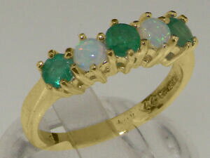 yzlbNX@CG[S[hGhIp[OTCY9ct yellow gold natural emerald amp; opal womens eternity ring sizes j to z