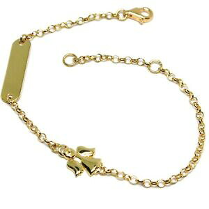 �y���������z�l�b�N���X�@�C�F���[�S�[���h18k 750�v���[�g165cmbracelet yellow gold 18k 750, girls, plate, angel, length 165 cm