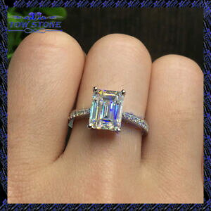 yzlbNX@250ctGhj[Nmoissanite14kzCgS[h250ct forever emerald unique moissanite engagement ring 14k white gold over