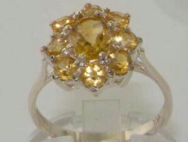 【送料無料】ネックレス　z10ctホワイトゴールドレモンwomensクラスタリングサイズj10ct white gold natural citrine womens cluster ring sizes j to z
