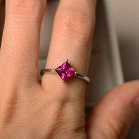 【送料無料】ネックレス　150 ctホワイトルビー14kカット150 ct princess cut ruby engagement wedding ring 14k real white gold rings