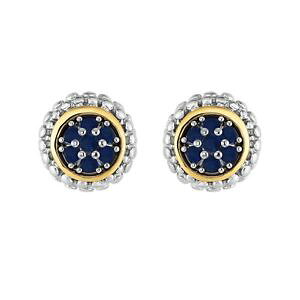 yzlbNX@18kX^[OTt@CAsAXCO18k gold and sterling silver sapphire stud earrings