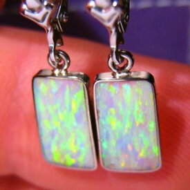 【送料無料】ネックレス　オーストラリアオパール18kホワイトゴールドイアリング73vertical gem miner direct australian solid opal solid 18k white gold earrings 73