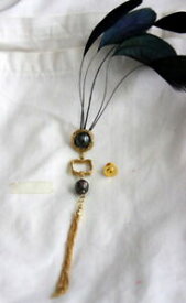 【送料無料】ネックレス　thitianブローチfeather and gold thitian saltwater pearls brooches handmade