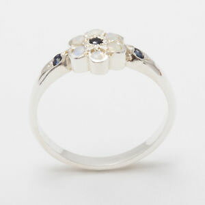 yzlbNX@\bhzCgS[hTt@CAIp[NX^OTCYsolid 9ct white gold natural sapphire amp; opal womens cluster ring sizes j to z