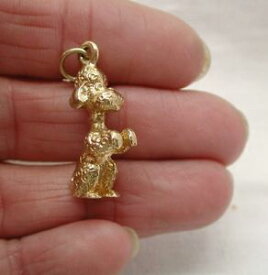 【送料無料】ネックレス　19709ctbegging french poodle dog1970s heavy solid 9ct gold begging french poodle dog charm