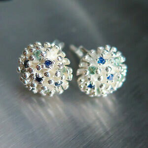 【送料無料】ネックレス アレクサンドライトサファイアスターリング925イアリングnatural green blue alexandrite amp;sapphire studs sterling 925 silver earrings