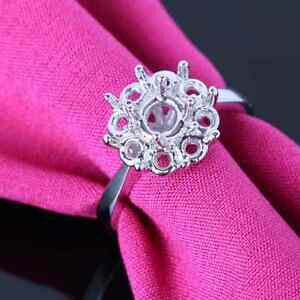 �y���������z�l�b�N���X�@14k�z���C�g�S�[���h�J�b�gsemi�Z�b�guniquepronguniqueprong setting 14k white gold round cut semi mount fancy ladies fine ring