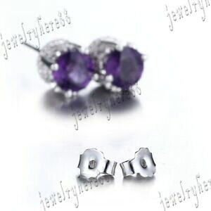 �y���������z�l�b�N���X�@�A���W�X�g16ct14k�z���C�g�p�[�e�B�[�C�A�����Onoble women genuine amethyst 16ct solid 14k white gold wedding party earrings