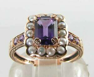 yzlbNX@[YS[hAtJAWXgp[A[fRCOt[TCYlush 9k 9ct rose gold african amethyst pearl art deco ins ring free resize