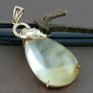 yzlbNX@S[f`htBxCy_ggenuine 18ct rg golden rutilated quartz dolphin bail pendant