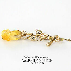 �y���������z�l�b�N���X�@�C�^���A�o���g9ct�u���[�`gb0028y rrp500italian made unusual baltic amber rose in 9ct gold brooch gb0028y rrp500
