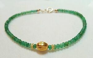 �y���������z�l�b�N���X�@3mm�~�f�B�A���G�������h14k 18kgenuine 3mm light medium transparency green emerald bracelet 14k 18k gold