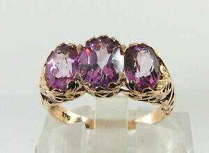 yzlbNX@big 9k 9ct rose gold pink topaz trilogy3stone art deco ins ring free resizebig 9k 9ct rose gold pink topaz trilogy 3 stone