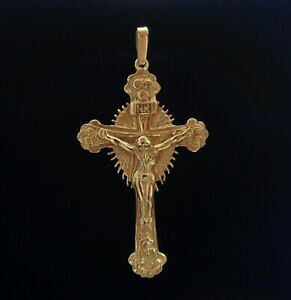 �y���������z�l�b�N���X�@9ct�C�F���[�S�[���h31mm 60mm×86�O����fine large crucifix solid 9ct yellow gold 60 mm by 31 mm 86 grams