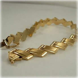 【送料無料】ネックレス　9ctリンクサテン9ct gold fancy link satin and polished finish bracelet