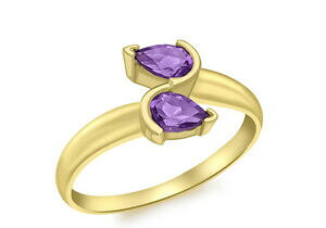 yzlbNX@9ctCF[S[hAWXgNXI[o[9ct yellow gold amethyst crossover ring