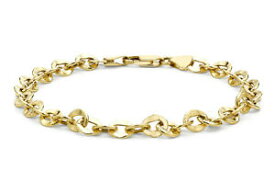 【送料無料】ネックレス　9ctイェローゴールドハンマーリンクベルチャー19cm759ct yellow gold oval hammered link belcher bracelet 19cm75