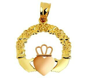 �y���������z�l�b�N���X�@14ct claddagh�y���_���g�l�b�N���X�s���N�C�F���[�S�[���h18�`�F�[��