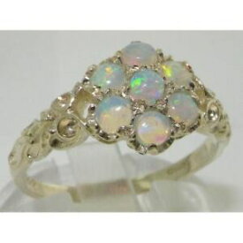 【送料無料】ネックレス　ホワイトゴールドレディースオパールデイジーリング9ct white gold ladies aaa fiery opal daisy ring