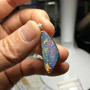 yzlbNX@I[XgA_ubgIp[y_gbL839cts 100 australia doublet opal pendant 14k gold sparking rainbow colors 45