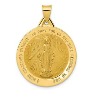 yzlbNX@CG[S[hTeA[_Ehy_g14k yellow gold satin amp; polished blessed mary miraculous medal round pendant