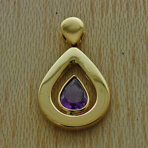yzlbNX@18ctCF[S[hAWXgy_grrp600jy13uk hallmarked 18ct yellow gold amethyst teardrop pendant rrp 600 jy13