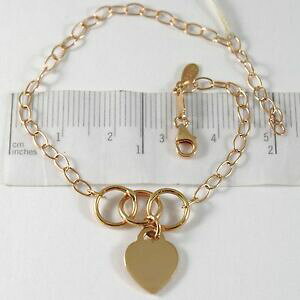 �y���������z�l�b�N���X�@�u���X���b�g�S�[���h�s���N�n�[�g�y���_���gbracelet gold pink 750 18k with heart pendant engravable, 185 cm length