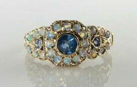 【送料無料】ネックレス　lush 9ct 9k gold blue sapphire opal27stone art deco ins ring free sizelush 9ct 9k gold blue sapphire opal 27 stone art dec