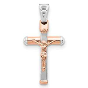 �y���������z�l�b�N���X�@���X���[k�z���C�g���[�Y�S�[���h�y���_���gleslies 14k white amp; rose gold crucifix pendant lf1268
