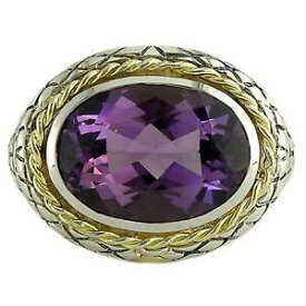 【送料無料】ネックレス　カンデラkゴールドハローリングandrea candela 18k gold sterling silver purple amethyst oval halo ring acr57am