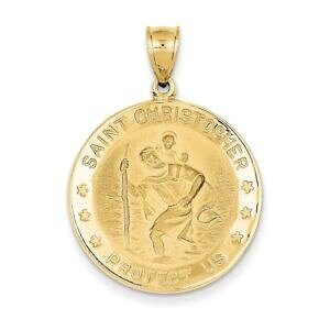 yzlbNX@CG[S[h|bVZgNXgt@[_y_g14k yellow gold polished amp; engraveable st christopher protect us medal pendant