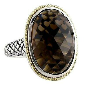 yzlbNX@JfS[hX^[OVo[X[L[NH[cI[on[OXNGAandrea candela 18k gold amp; sterling silver smokey quartz oval halo ring acr115s