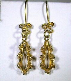 【送料無料】ネックレス　ビンテージビザンチンデザインリッチイエローゴールドイヤリングドロップvintage byzantine design 18k 18ct rich yellow gold drop earrings