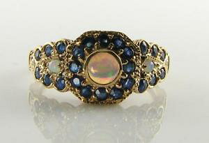 yzlbNX@CG[S[hIp[Tt@CAA[fRCNX^[OTCY9k 9ct yellow gold opal sapphire art deco ins cluster 27 stone ring free resize
