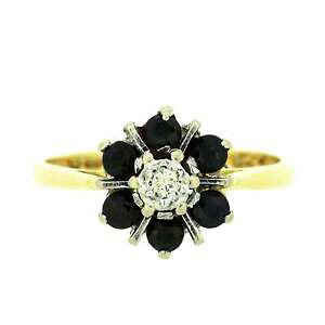 yzlbNX@CG[S[hTt@CANX^OTCYwomens 18ct yellow gold and sapphire cluster ring size m5