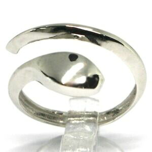 �y���������z�l�b�N���X�@�z���C�g�S�[���h750 18k�w�r�C�^���Awhite gold ring 750 18k , snake, stylized, made in italy, open