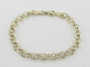 �y���������z�l�b�N���X�@�C�G���[�S�[���h�u���X���b�g�C���`�O����14k yellow gold charm bracelet 6 78 inches 700 grams