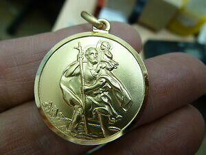 yzlbNX@\bhS[hZgNXgt@[y_gOsolid 9ct gold st christopher large pendant 85 grams
