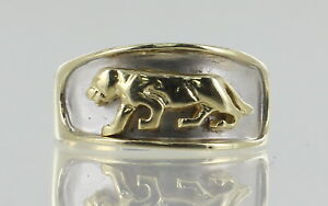 ネックレス　イエローホワイトゴールドジャガーリング14ct yellow and white gold jaguar ring